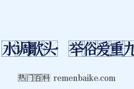 水调歌头·举俗爱重九是什么意思的图片
